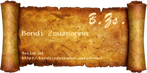 Bendi Zsuzsanna névjegykártya